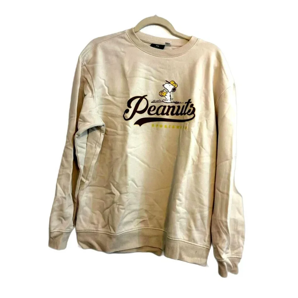 Peanuts Men's Cream Sweatshirt H&M - Picture 1 of 8